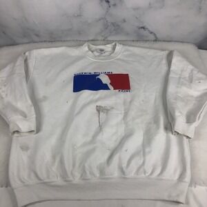 Sherwin Williams Sweatshirt White Crew Neck Painter Sweater XL